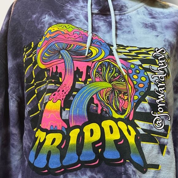 Y2K Style Retro Hippie Tie-Dye Hoodie – Estimated Size Large – No Tag - Picture 3 of 12